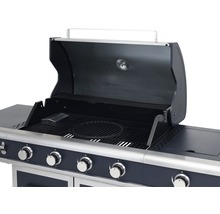Gasgrill mit offenem Deckel und Grillrost
