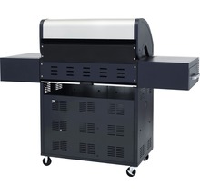 Gasgrill mit Ablageflächen und Rollen