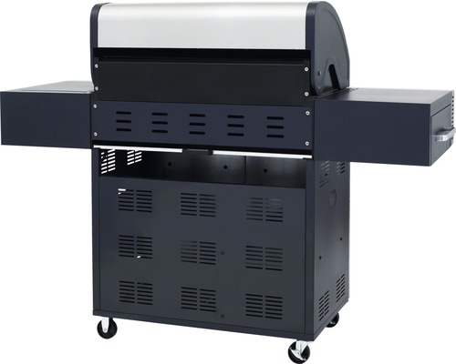 Gasgrill mit Ablageflächen und Rollen