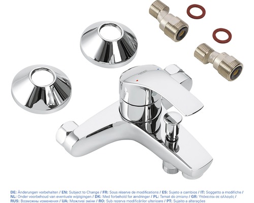 Armatur für die Badewanne mit S-Anschlüssen und Rosetten