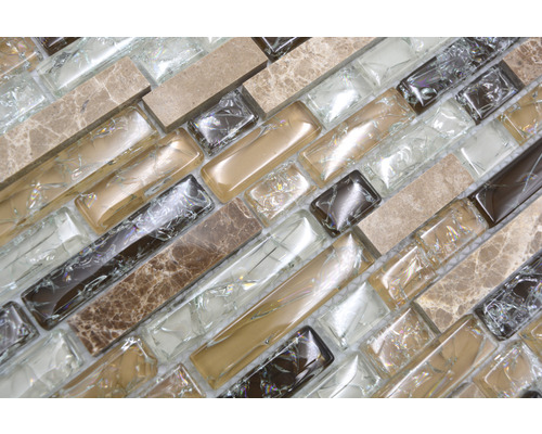 Mosaikfliesen aus Glas und Naturstein