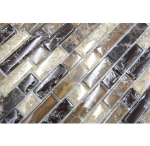 Glasmosaik mit Naturstein XIC V1355 29,8x30,5 cm braun