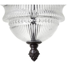 Deckenleuchte aus Glas mit verzierter Form