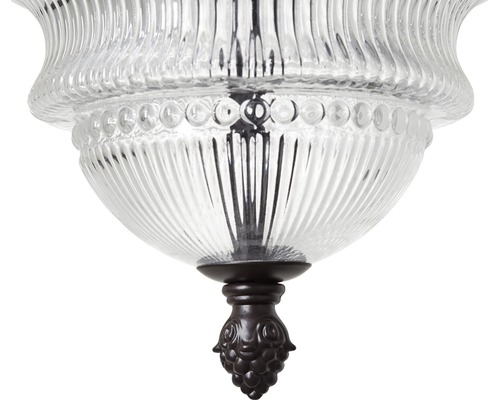 Deckenleuchte aus Glas mit verzierter Form
