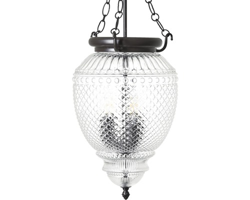 Klare Glaspendelleuchte mit Kettenaufhängung