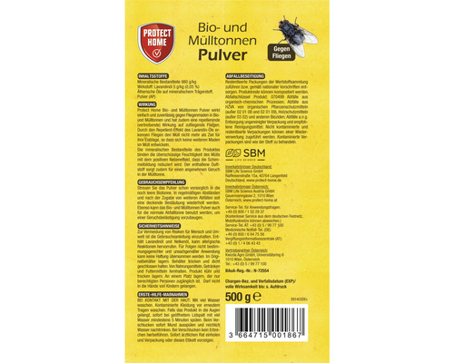 Bio- und Mülltonnen Pulver gegen Fliegen