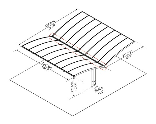 Abmessungen des Carports