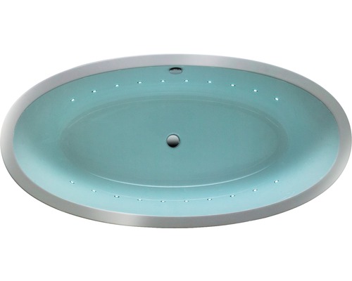 Ovaler Whirlpool mit Düsen und Ablauf