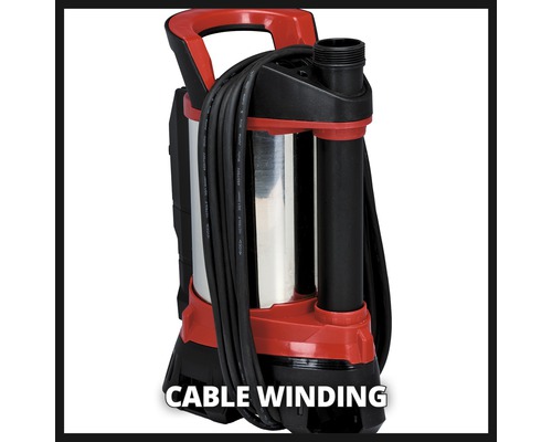 Schmutzwasserpumpe mit Kabelaufwicklung