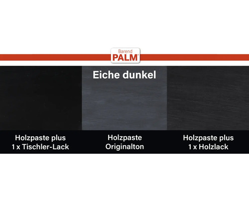 Farbmuster dunkle Eiche für Holzpaste von Barend Palm