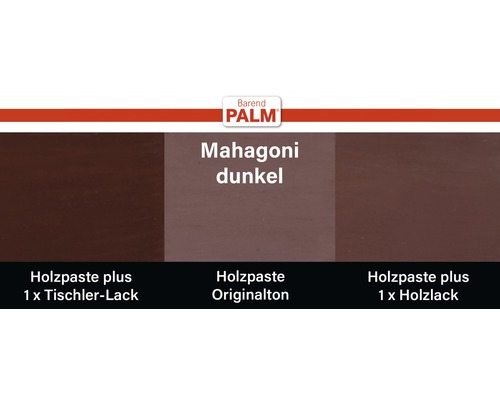 Barend Palm Holzpaste Mahagoni dunkel Farbmuster