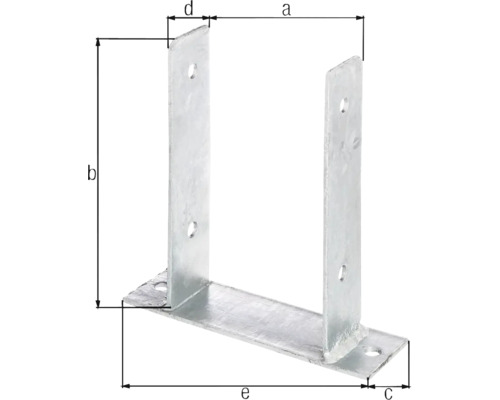 Pfostenträger mit Maßangaben