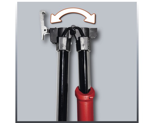 Detailaufnahme einer Rohrzange mit Drehfunktion und Pfeilsymbol