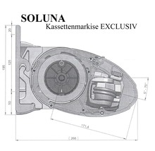 SOLUNA Kassettenmarkise Exclusiv 2x1,5 Stoff Dessin 320923 Gestell RAL 7016 anthrazitgrau Antrieb rechts inkl. Motor und Wandschalter-thumb-8