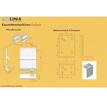 SOLUNA Kassettenmarkise Exclusiv 2x1,5 Stoff Dessin A131 Gestell RAL 7016 anthrazitgrau Antrieb rechts inkl. Motor und Wandschalter-thumb-9