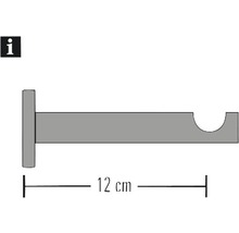Wandträger 1-läufig für Ambiance edelstahl-optik Ø 25 mm 12 cm lang-thumb-1