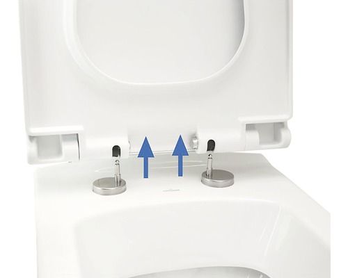 Detailansicht eines Toilettensitzes mit Befestigung