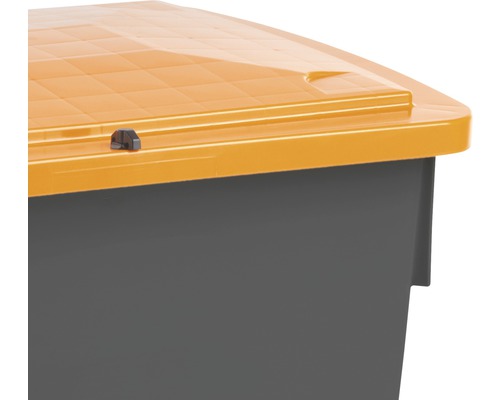 Detailansicht einer Kunststoff-Aufbewahrungsbox mit Deckel