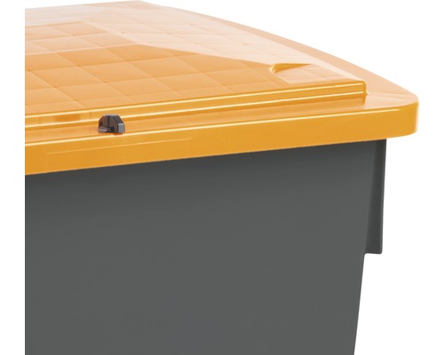 Detailansicht einer Kunststoff-Gartenbox mit Deckel