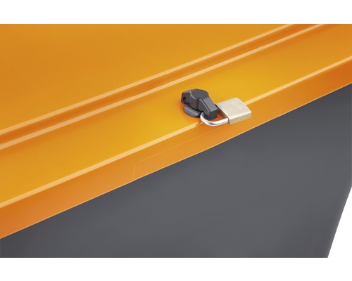 Deckel einer Aufbewahrungsbox mit Schloss