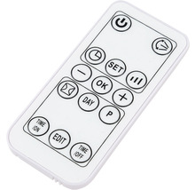 Weiße Fernbedienung mit verschiedenen Tasten