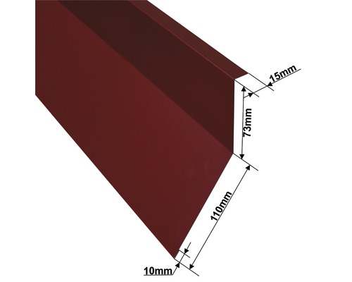 Winkelblech mit Maßangaben für den Einsatz im Dachbereich