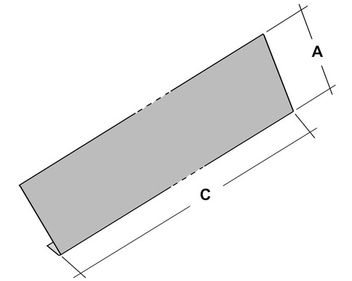 Darstellung eines Abkantblechs mit Maßangaben