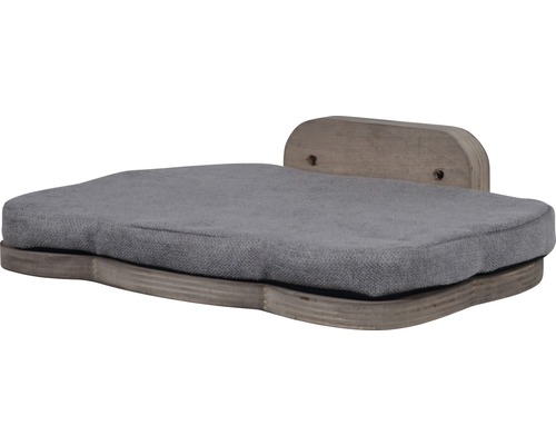 Grauer Katzenwandliegeplatz mit Kissen