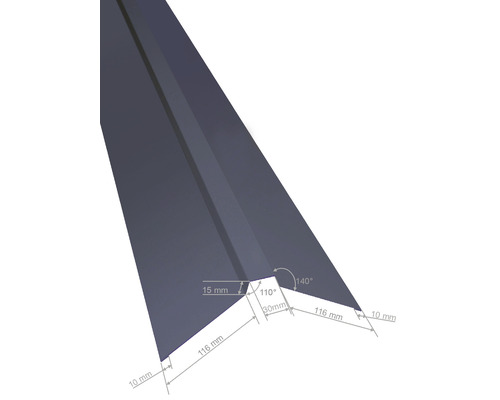 Detailzeichnung eines Dachprofils mit Maßangaben