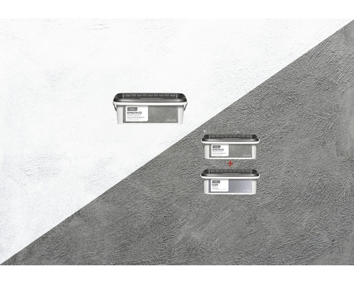 Effektputz und Farbeimer zur Wandgestaltung