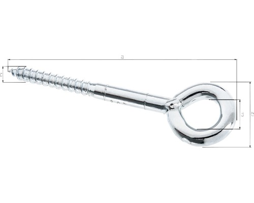 Ösenschraube mit Maßangaben
