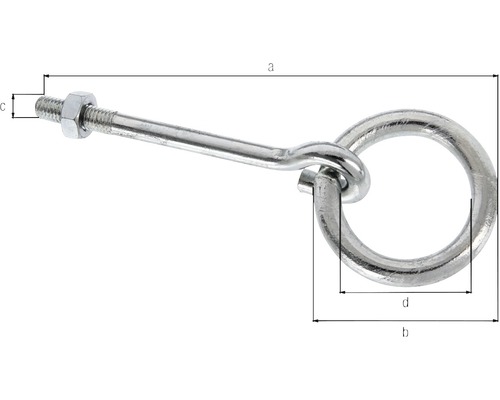 Ringschraube mit Mutter und Gewinde
