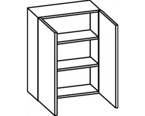 Offener Hängeschrank mit drei Regalböden