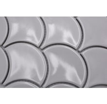 Fischschuppen Keramikmosaik FS 07W 25,6x27,3 cm weiß-thumb-3