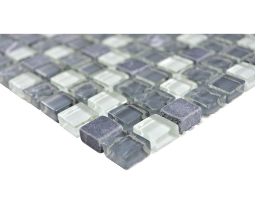 Mosaikfliese aus Glas und Stein