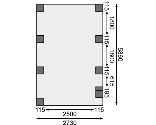 Grundriss mit Maßangaben
