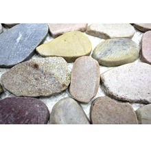 Flusskieselmosaik XKS 404 geschnitten mix braun/beige/grau