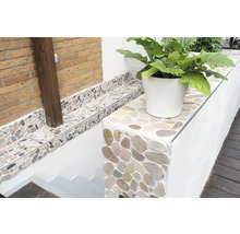 Flusskieselmosaik XKS 404 geschnitten mix braun/beige/grau