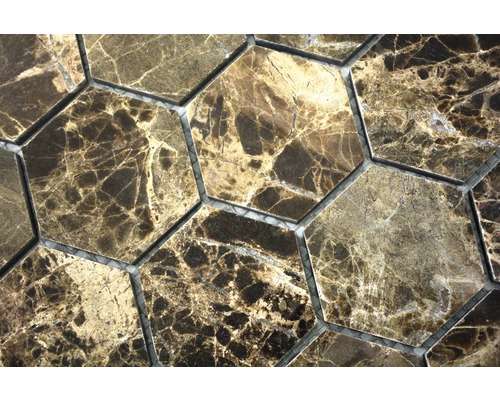 Sechseckige Mosaikfliese mit Marmoroptik