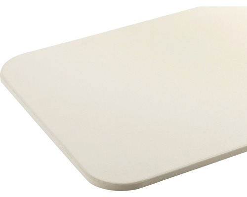 Weiße Tischplatte mit abgerundeten Ecken