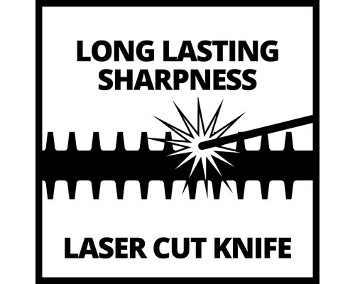 Symbol für langanhaltende Schärfe des Laserschnittmessers