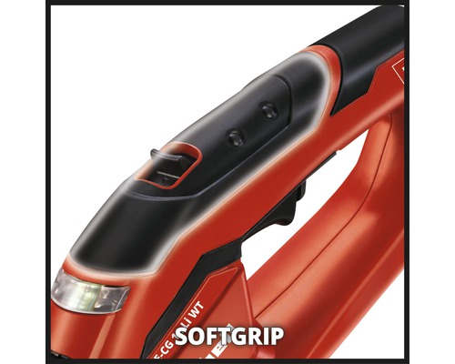 Detailansicht einer Heckenschere mit Softgriff