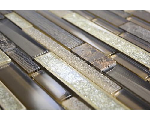 Mosaikfliese mit Glas- und Steinoptik