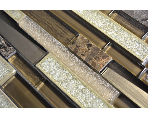 Mosaikfliese aus Glas und Stein