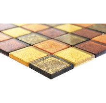 Glasmosaik XCM 8AL29 30x30 cm braun/gold/orange-thumb-1