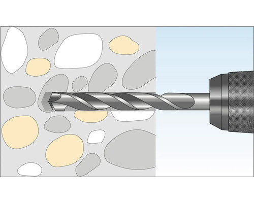 Bohrer bohrt in eine Betonwand