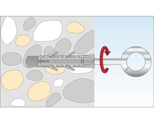 Funktionsweise eines Spreizankers in Beton mit Ringschraube