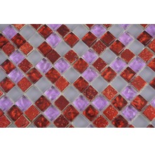 Glasmosaik XCM M730 30x30 cm rot/pink/weiß matt-thumb-5
