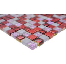 Glasmosaik XCM M730 30x30 cm rot/pink/weiß matt-thumb-1