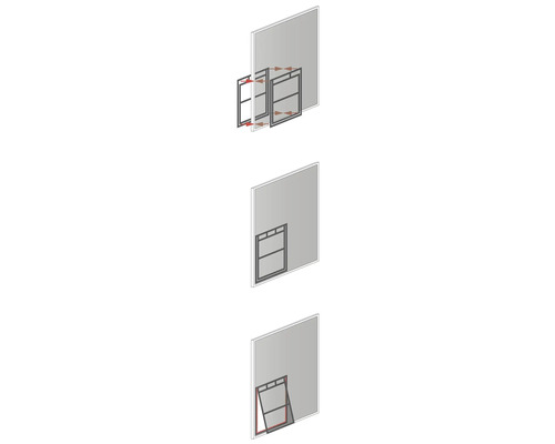 Illustration von Fensteröffnungsarten an einer Wand
